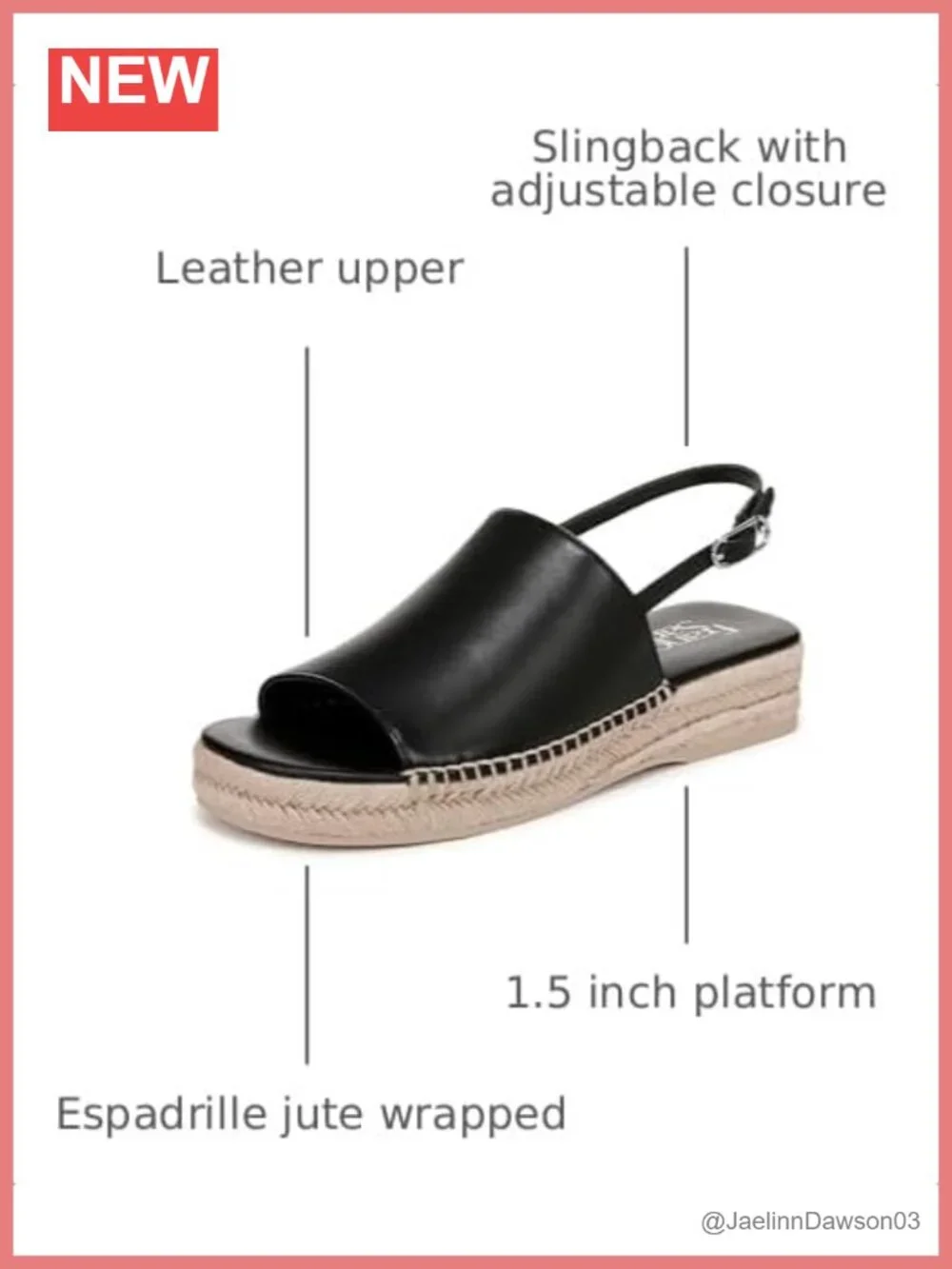 Franco Sarto Rune Leather Slingback Platform Sandals Women's Casual Open Toe